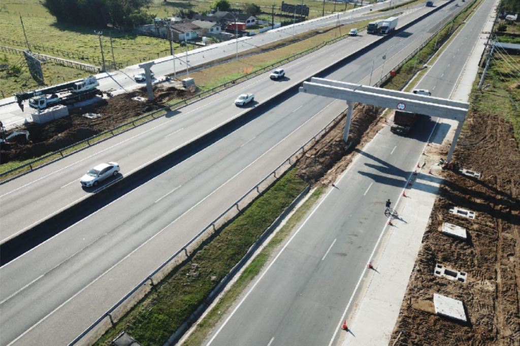 Imagem divulgação CCR - Trecho da BR-101 será totalmente interditado em Imbituba para içamento de vigas