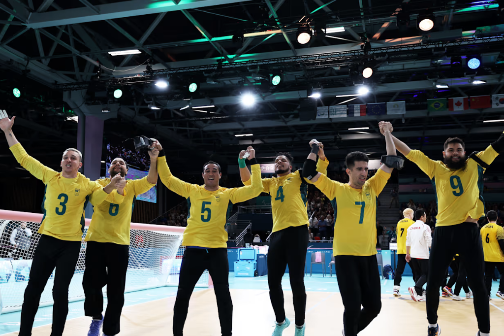 Imagem Naomi Baker/Getty Images - Seleção masculina de goalball garante de bronze em Paris e brasil já conta com mais de 50 medalhas