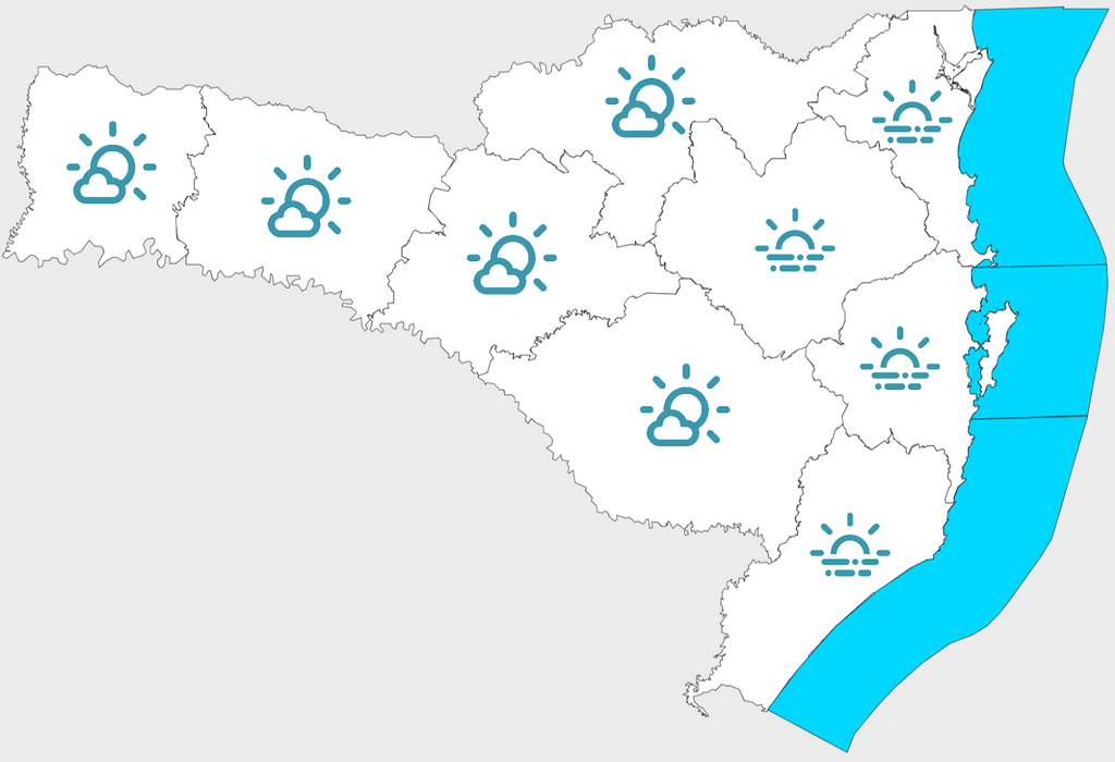 Confira a previsão do tempo para os próximos dias em SC