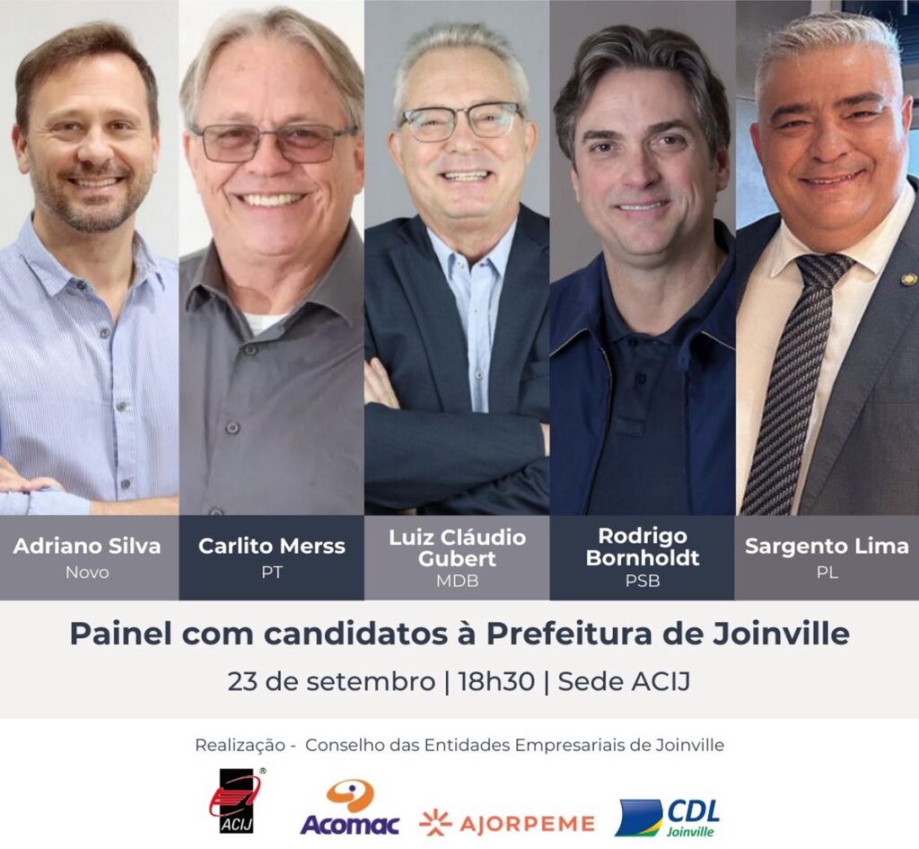 Conselho das Entidades Empresariais de Joinville promove painel com candidatos à Prefeitura no dia 23/9