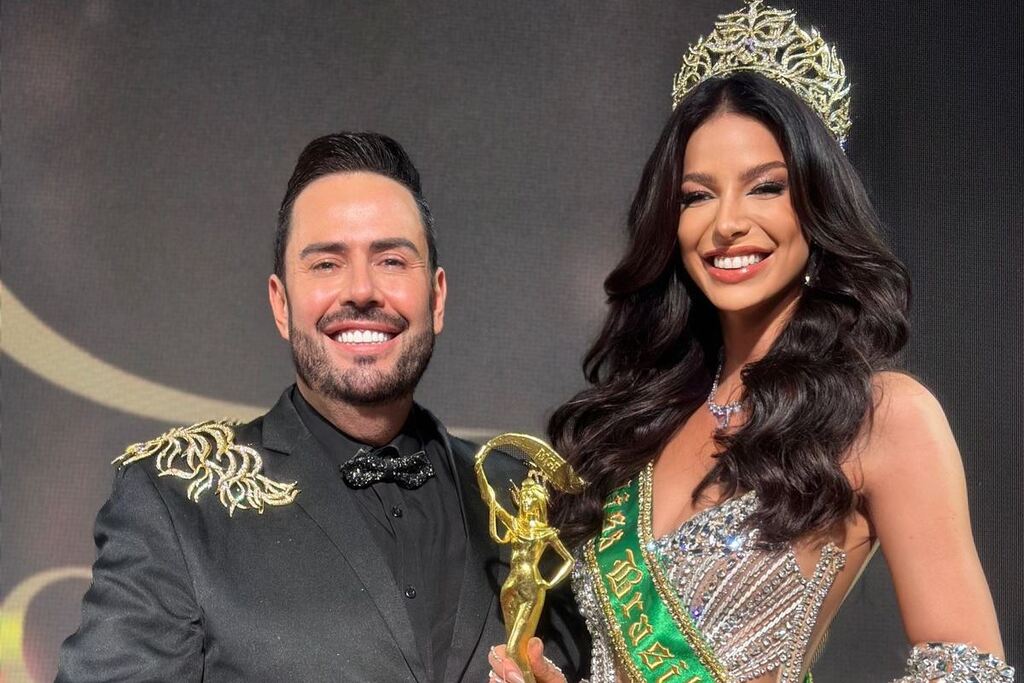 Foto: J Domingos - Evandro Hazzy e Talita Hartmann, na coroação do Miss Grand Brazil 2024