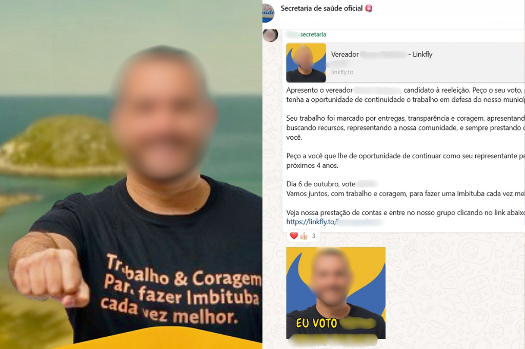 Imagem RSC Portal - Pedido de voto para candidato a vereador através de grupo de WhatsApp de funcionários públicos de imbituba causa polêmica