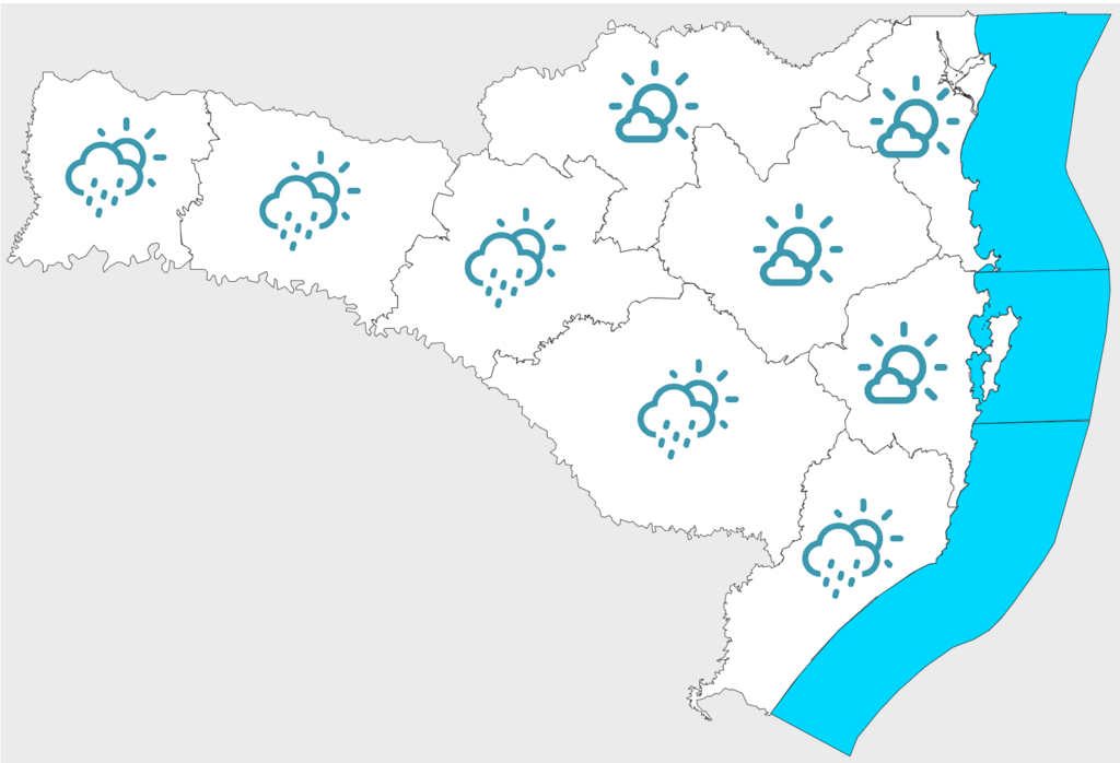 Confira a previsão do tempo para os próximos dias em Santa Catarina