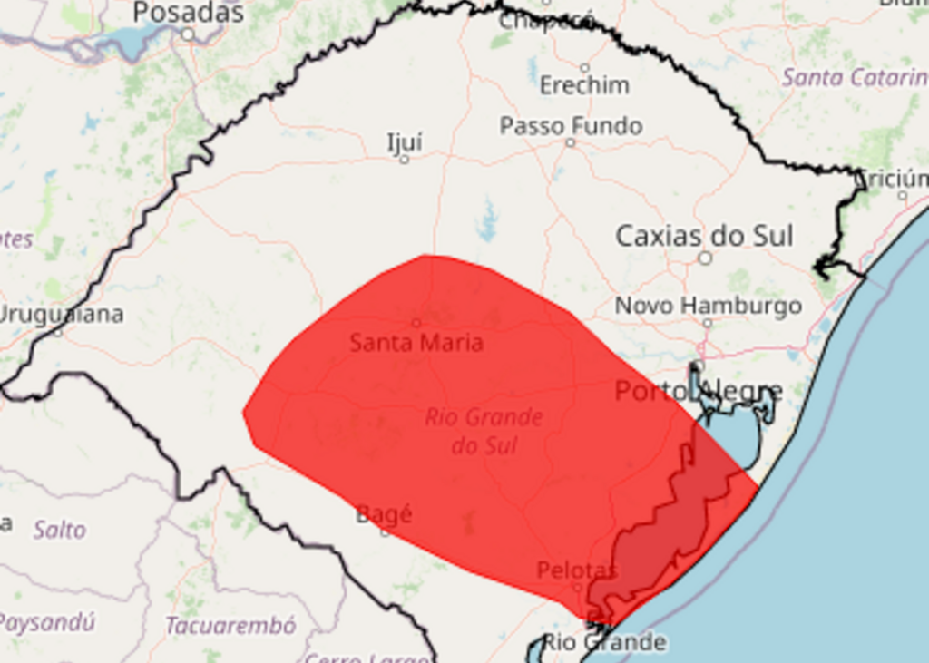 Inmet emite novo alerta com potencial de chuva expressiva para a Região Central