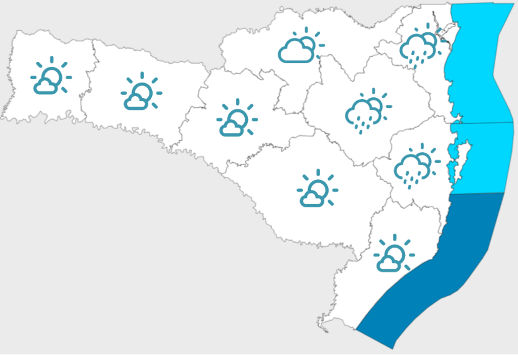 Confira a previsão do tempo para os próximos dias em SC