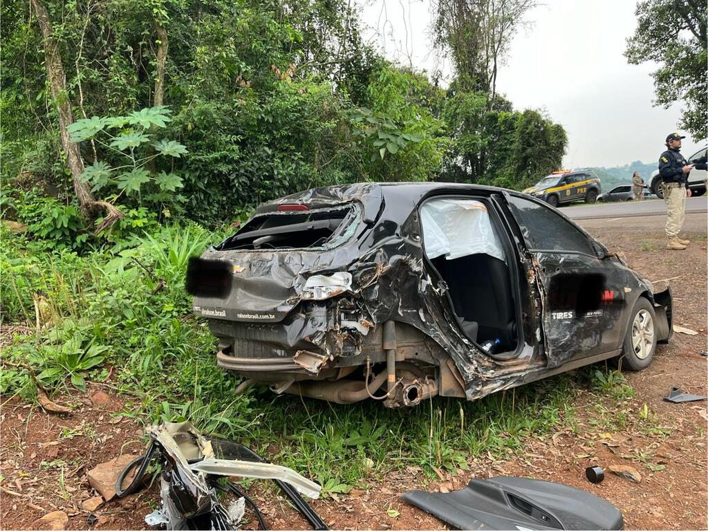 Colisão entre veículos deixa dois feridos na BR-158, em Cunha Porã