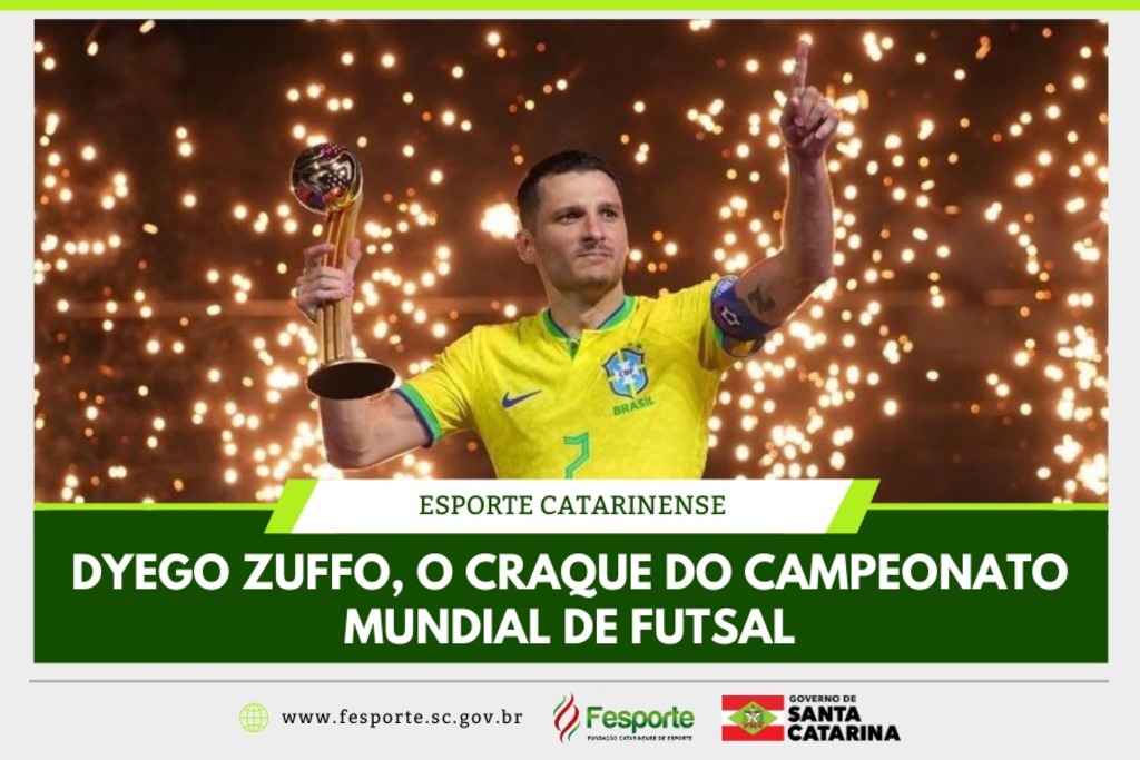 Catarinense foi eleito o craque do campeonato mundial de futsal