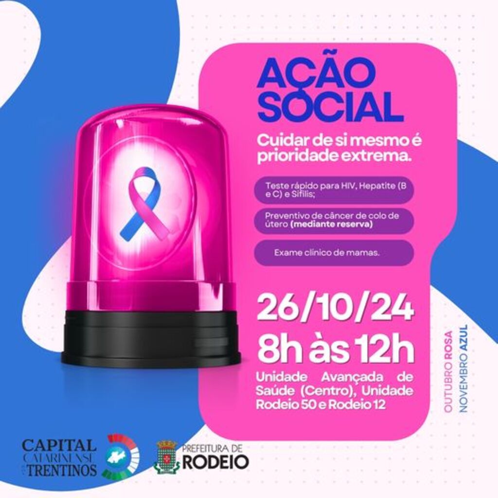 Ação social em comemoração ao Outubro Rosa e Novembro Azul.