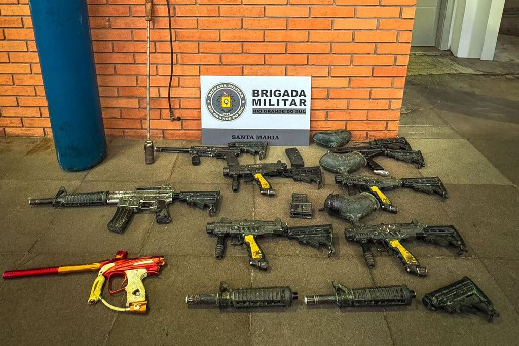 Brigada Militar prende homens com armas de paintball furtadas de empresa em Santa Maria