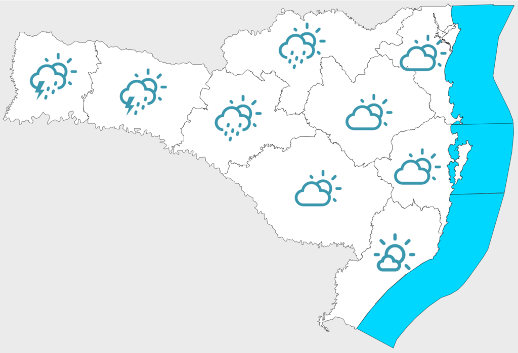 Confira a previsão do tempo para os próximos dias em SC