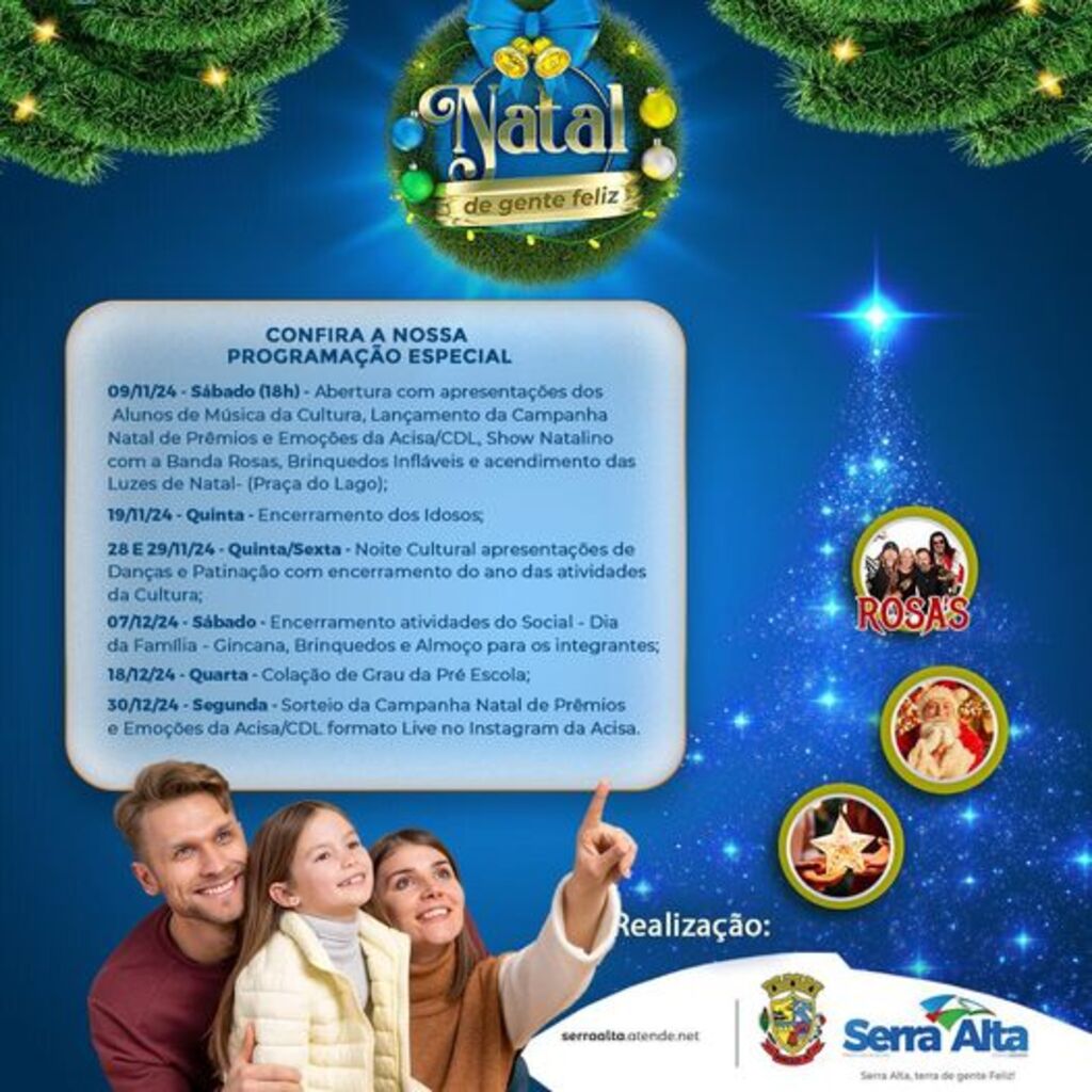 Natal de Gente Feliz em Serra Alta tem programação especial para as comemorações de fim de ano