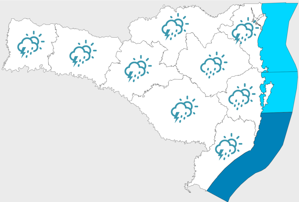 Confira a previsão do tempo para os próximos dias em SC