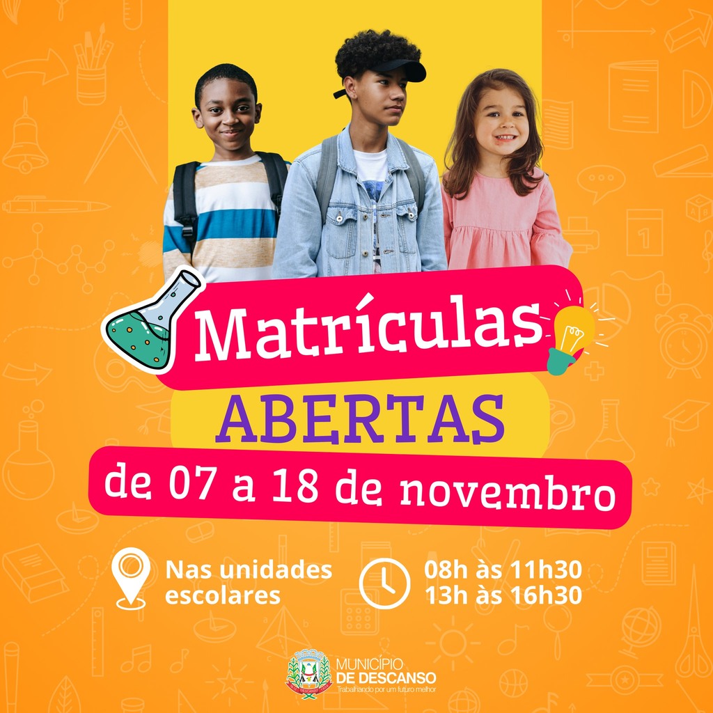 Matrículas para a Rede Municipal de Ensino iniciam dia 7