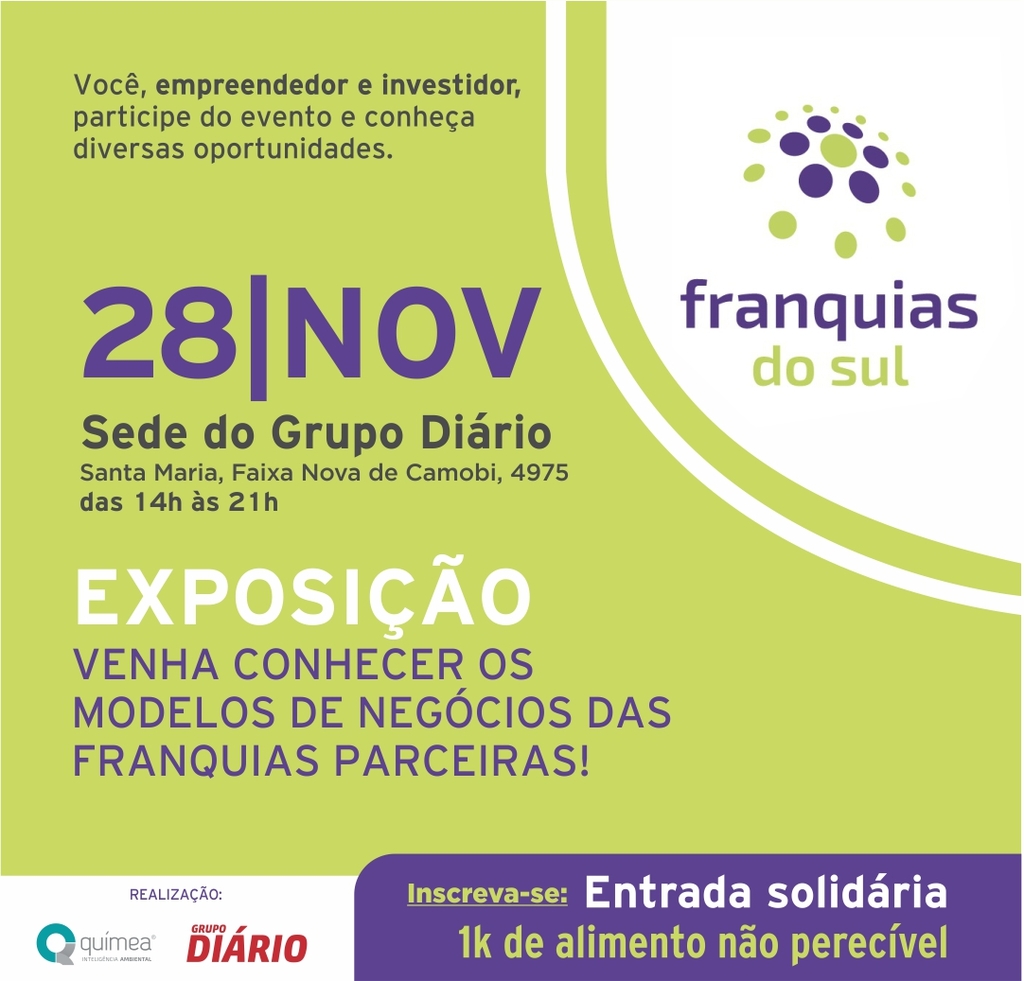 Grupo Diário será local de importante evento no dia 28 de novembro: o Franquias do Sul