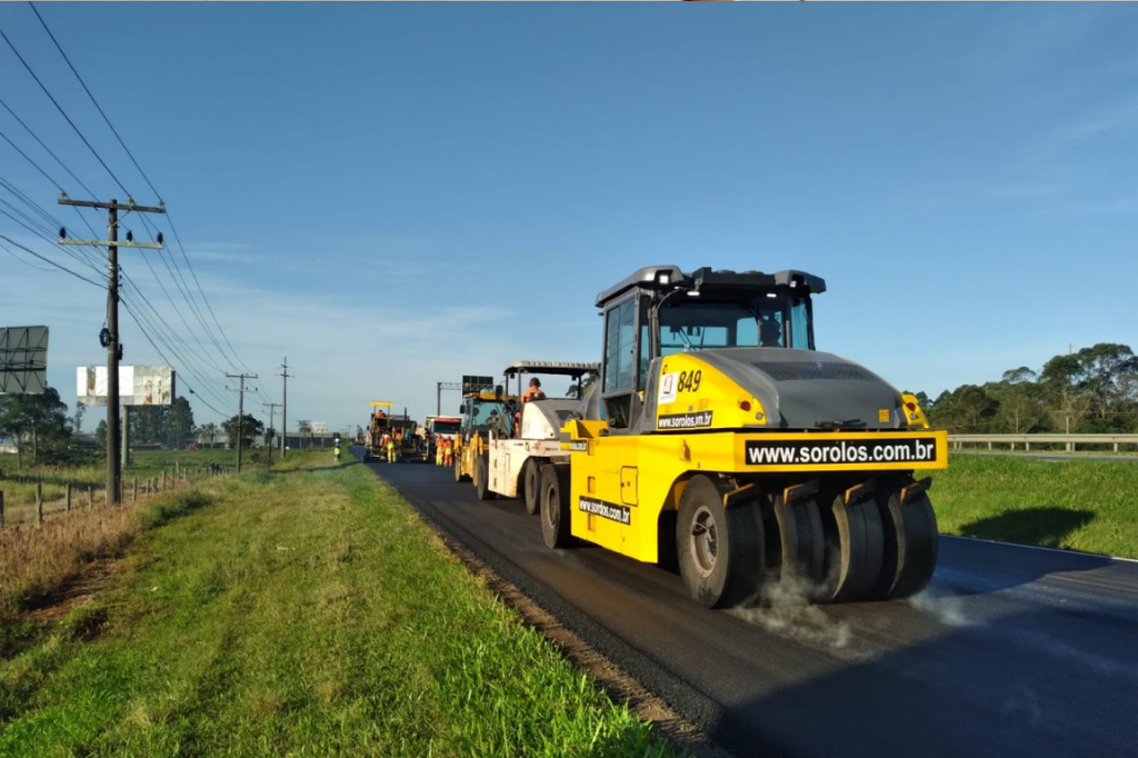 Imagem divulgação CCR ViaCosteira - Obras de melhorias e manutenção na rodovia podem causar lentidão no trânsito em Imbituba e cidades próximas