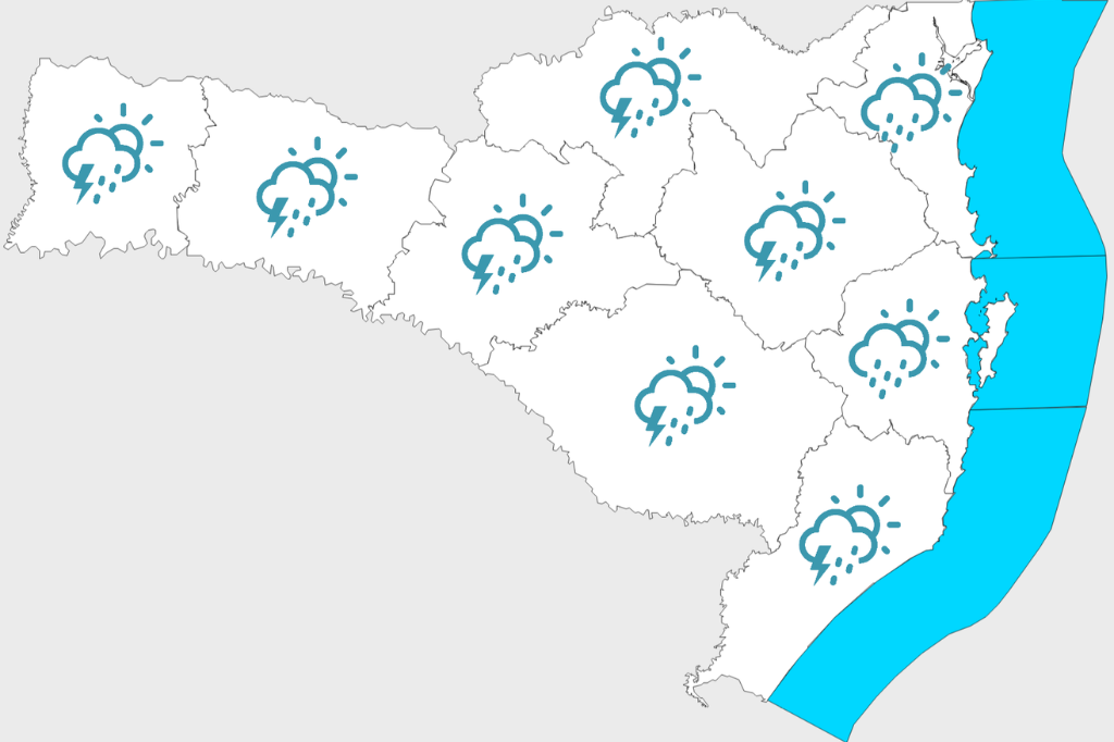 Imagem divulgação Defesa Civil - Defesa Civil alerta para chuvas isoladas e vento intenso nos próximos dias