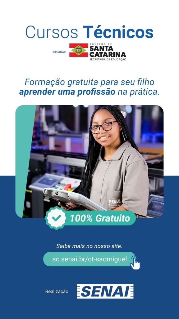 Cursos técnicos gratuitos são ofertados para alunos do Ensino Médio