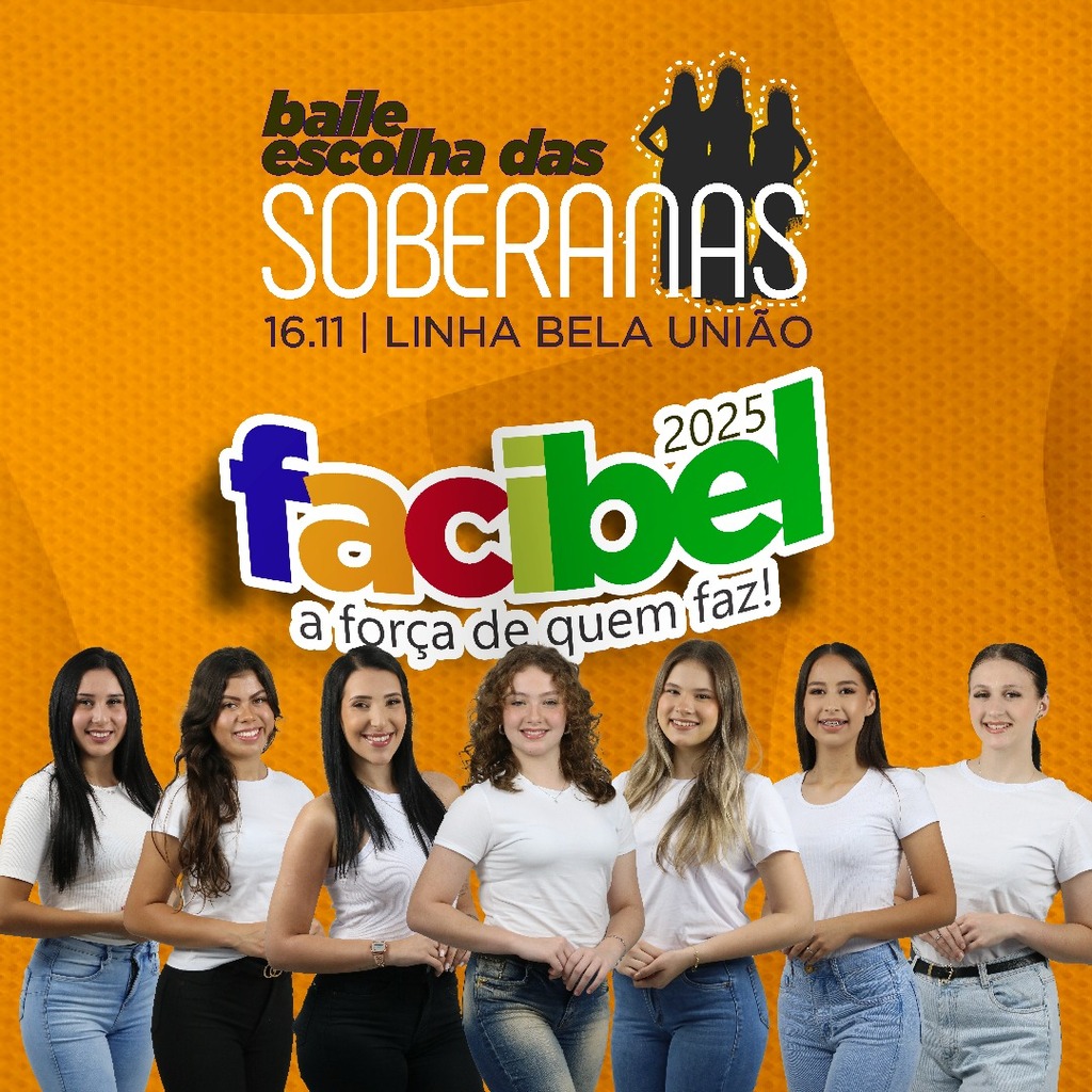 Sete jovens disputam o concurso de soberana da Facibel 2025