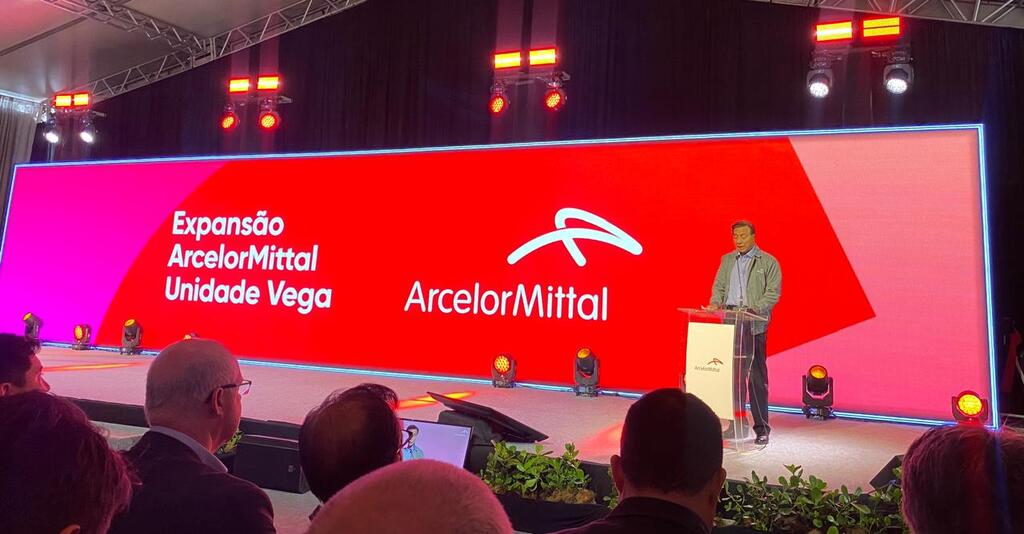 Lakshmi Mittal, presidente da ArcelorMittal inaugura expansão de sua unidade Arcelor Mittal Vega, em São Francisco do Sul,