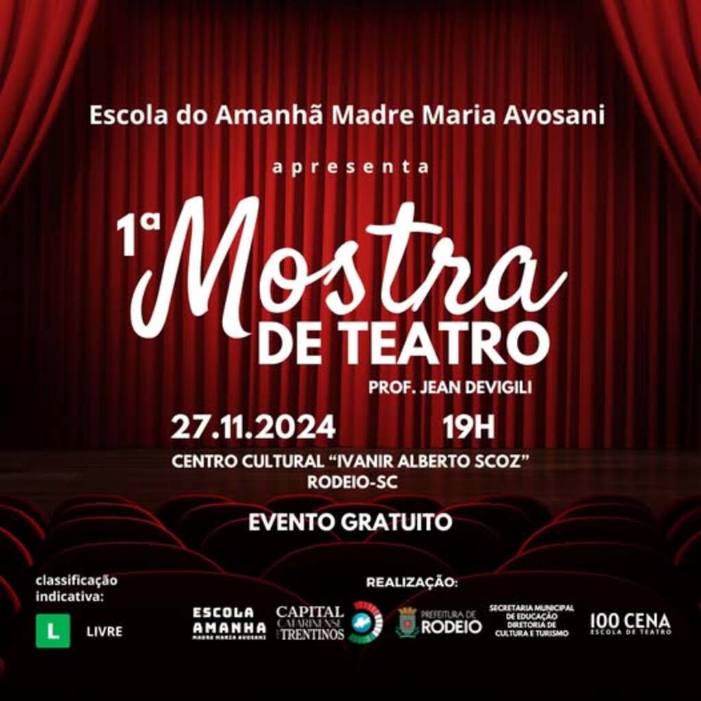 PRESTIGIE A PRIMEIRA MOSTRA DE TEATRO DA PREFEITURA DE RODEIO