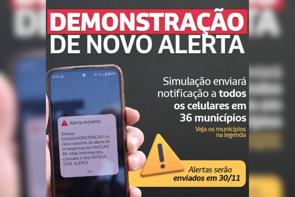 Defesa Civil Estadual emitirá alerta para celulares em área de risco meteorológico a partir de dezembro