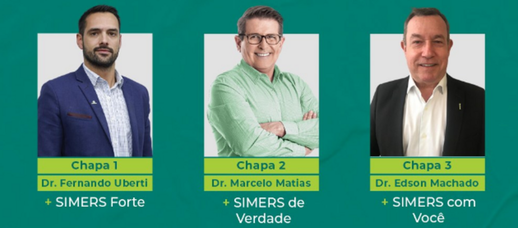 Com três candidatos na disputa, eleição para a presidência do Simers ocorre nesta quinta-feira