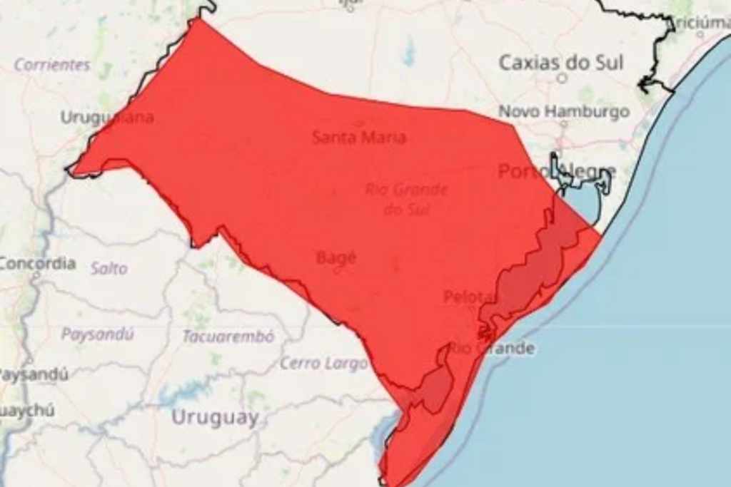 Santa Maria tem alerta para temporal com chuva intensa, vento e queda de granizo até segunda-feira