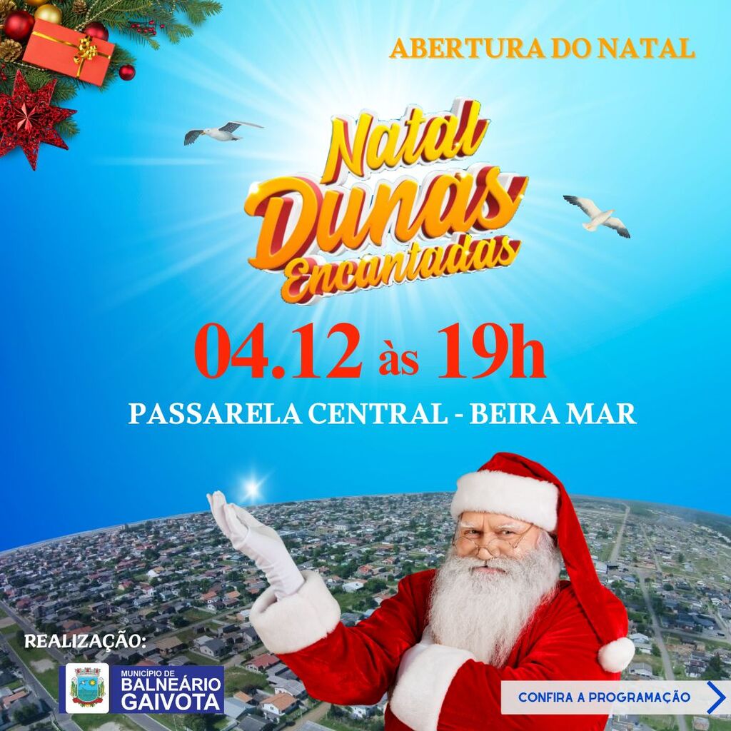 BALNEÁRIO GAIVOTA RECEBE O CASAL NOEL COM SHOW NACIONAL DO NÓS NALDEIA