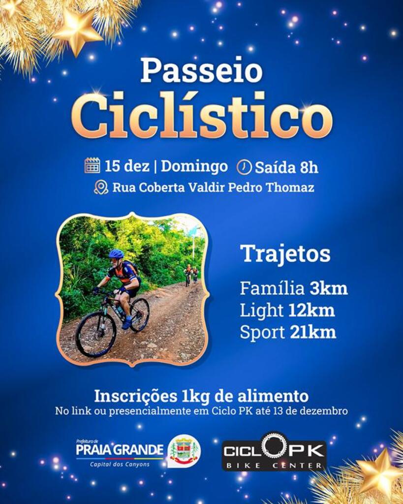 PRAIA GRANDE: CAPITAL DOS CANYONS  PROMOVERÁ NO  DOMINGO (15) MAIS  UM PASSEIO CICLÍSTICO