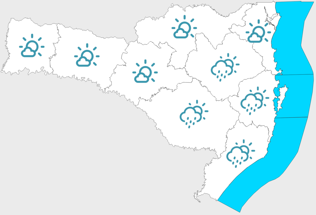 Confira a previsão do tempo para os próximos dias em SC