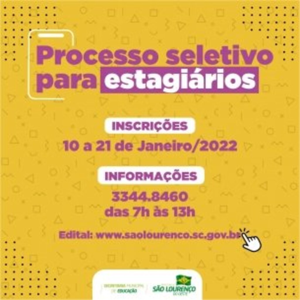 Inscrições abertas em São Lourenço do Oeste