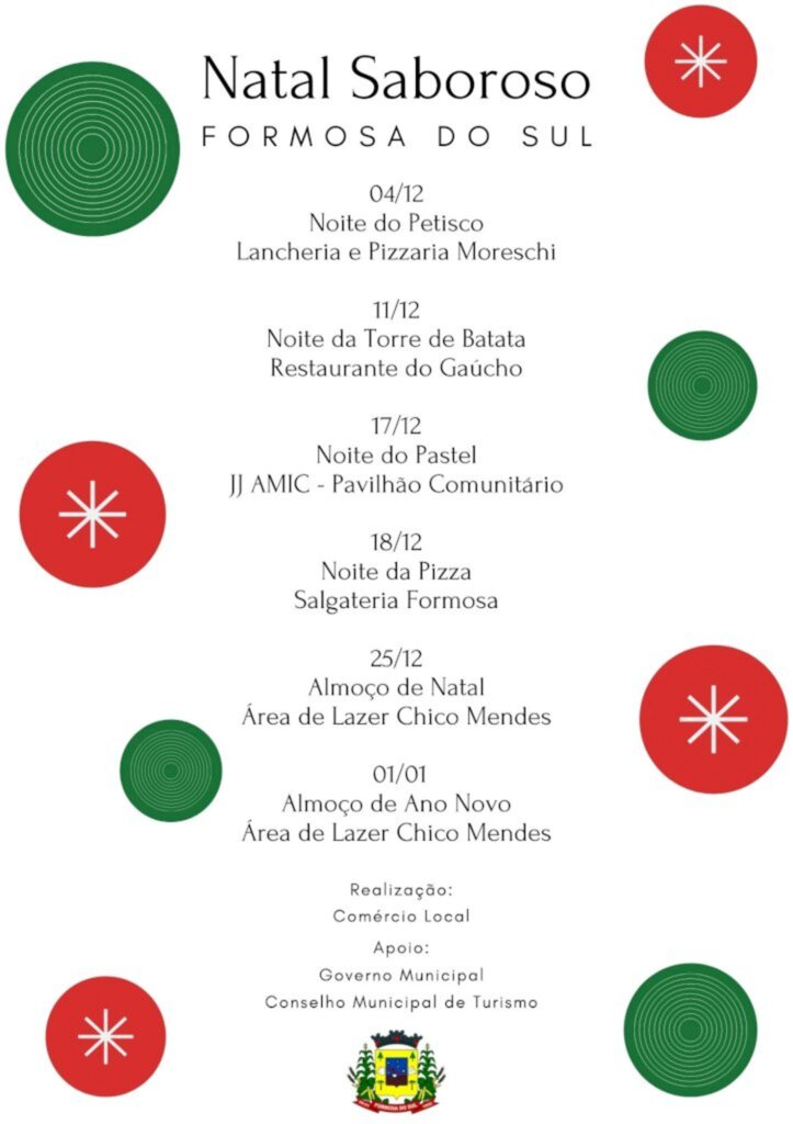 Datas do Natal Saboroso são definidas