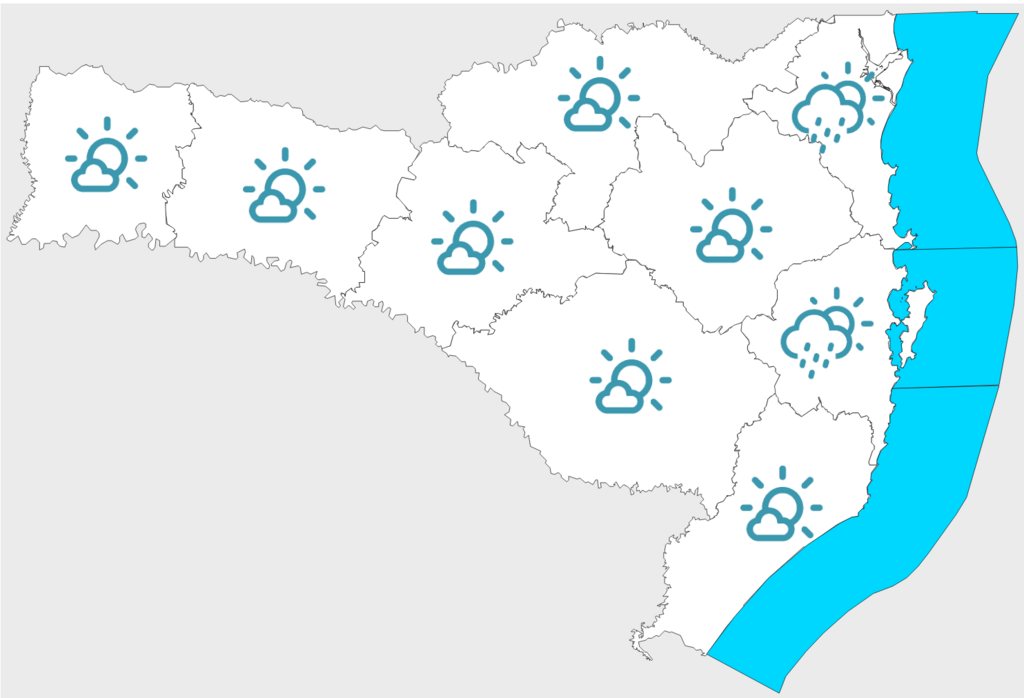 Confira a previsão do tempo para os próximos dias em Santa Catarina