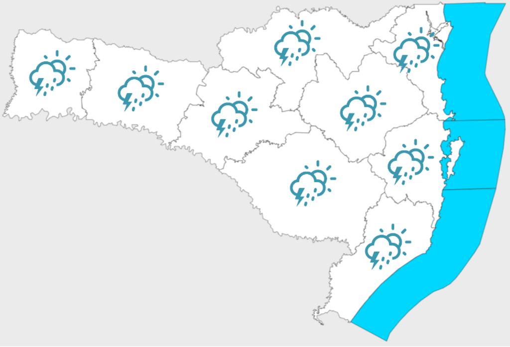 Confira a previsão do tempo para esta semana em SC