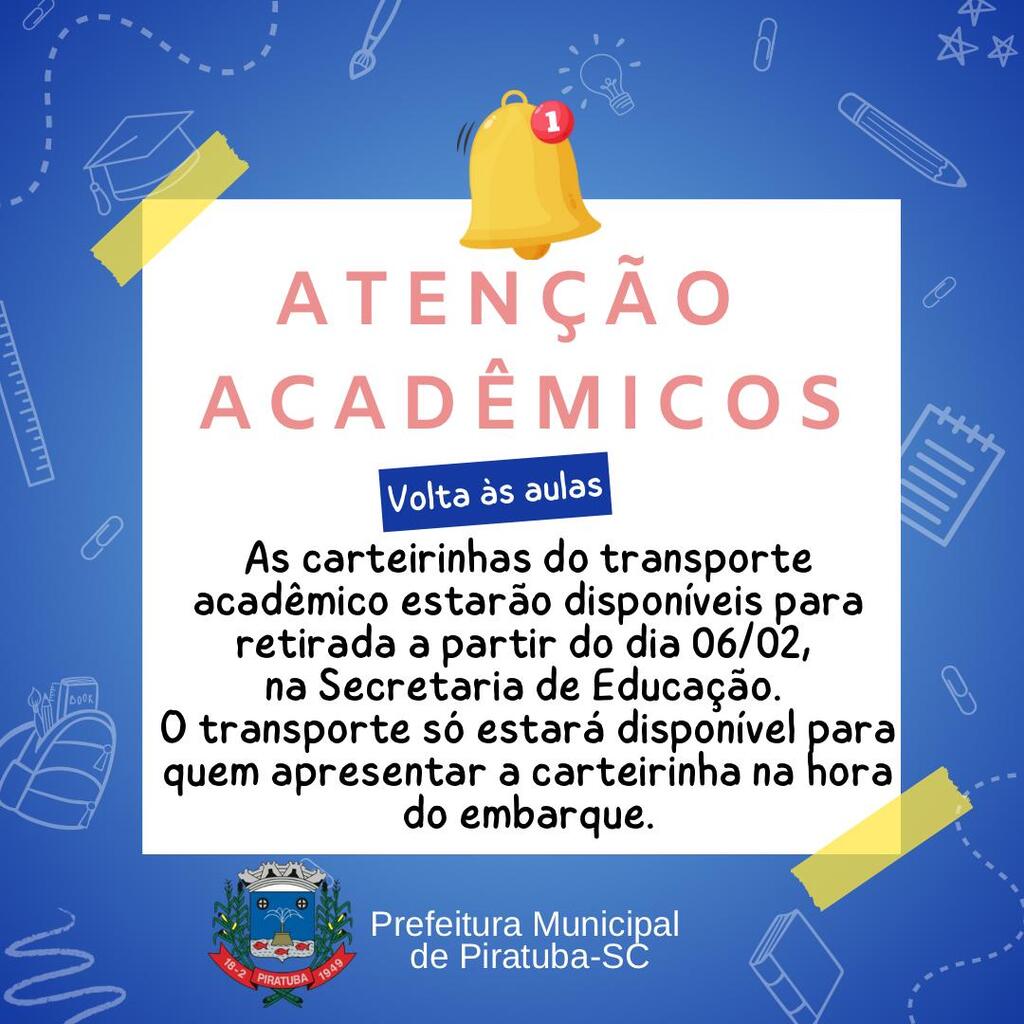 TRANSPORTE ACADÊMICO DE PIRATUBA INICIA NA SEGUNDA-FEIRA, DIA 10